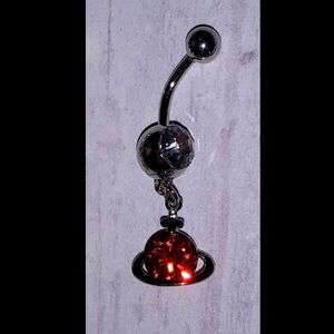 BNWOT, Red Gem Planet Belly Button Ring / Navel piercing.